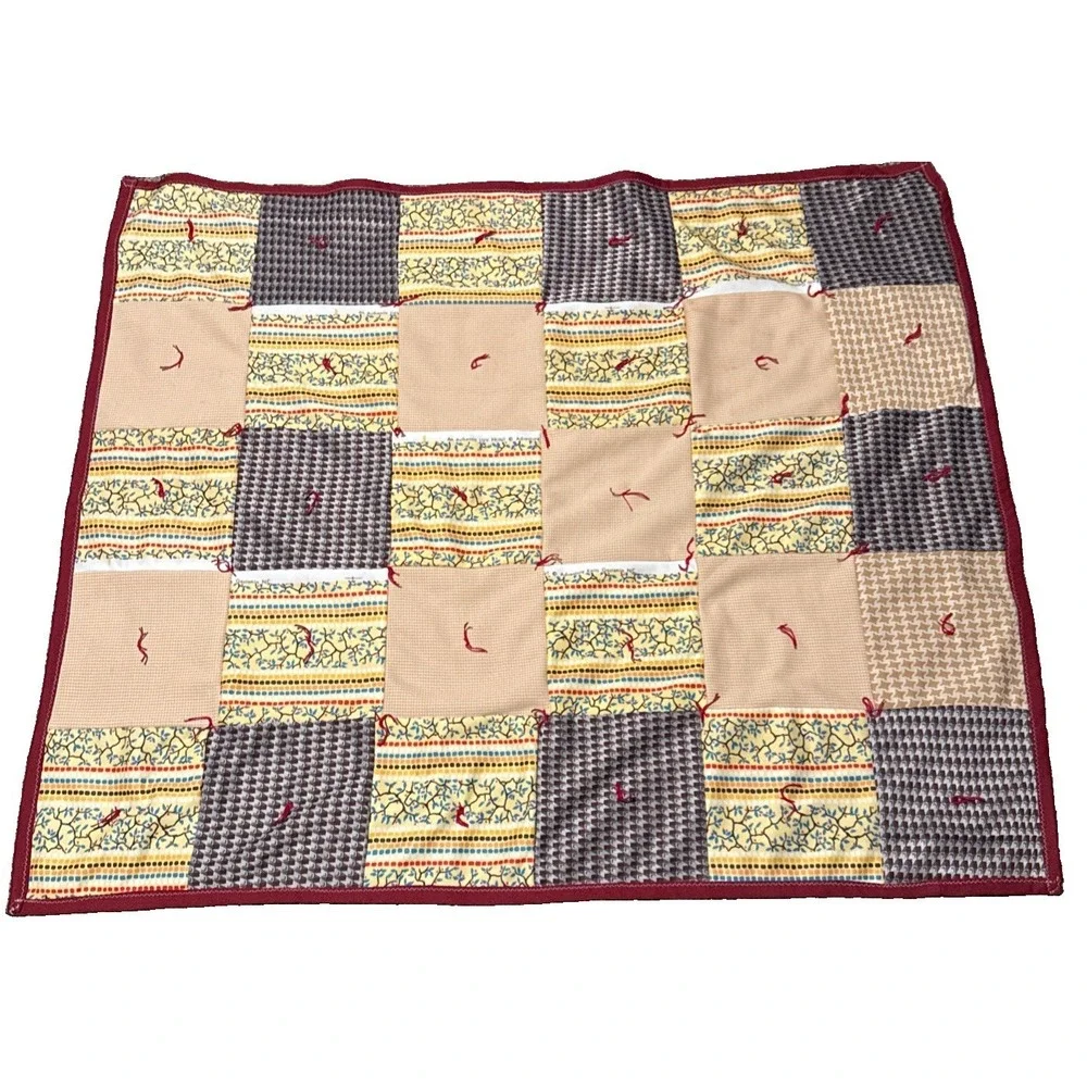 This vintage-style, handmade patchwork quilt 44x 37 Lap Quilt Made In The 1960's